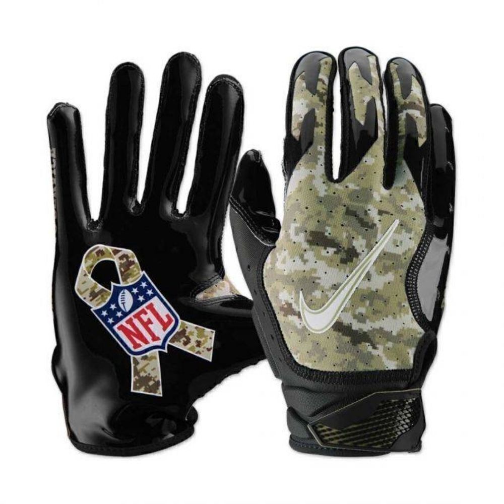 Nike Vapor Jet Salute To Service NFL Receiver Gloves Medium M Camo Green Black - Picture 2 of 10
